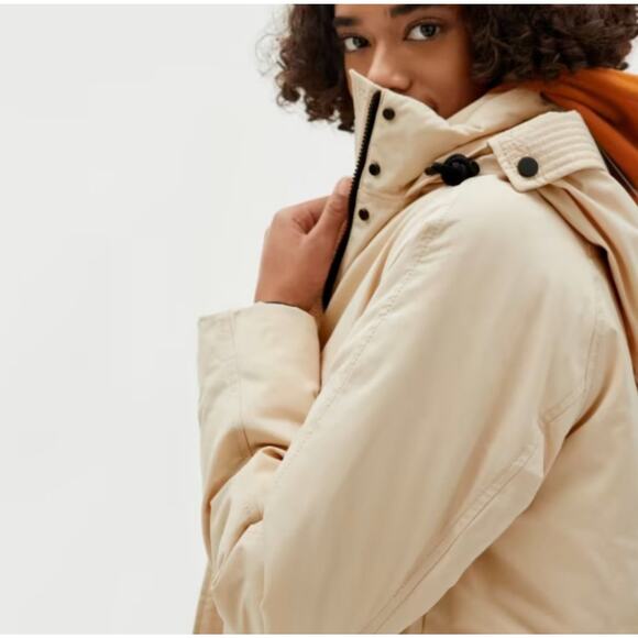 Everlane The ReDown Military Parka Coat Cashew Tan Hooded Women's XL NWT - Picture 3 of 15